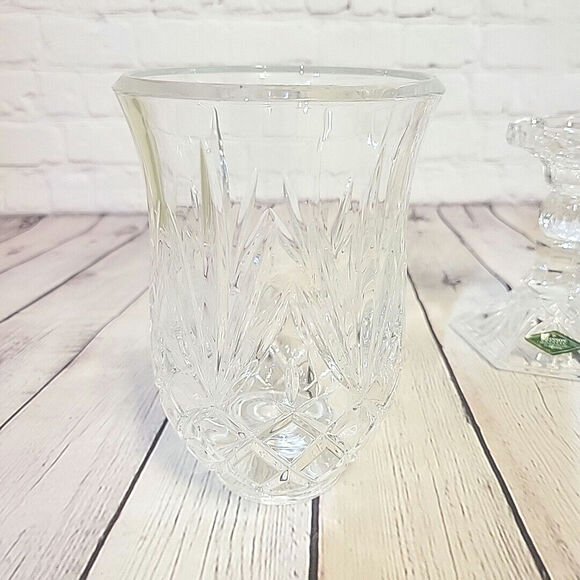 Shannon Crystal Designs of Ireland Taper Pillar Candle Holder Pineapple Design - Picture 4 of 6